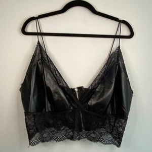 Dollskill Faux leather & Lace bralette